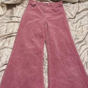 ROLLA'S Dusty Pink High Rise Flare Pants